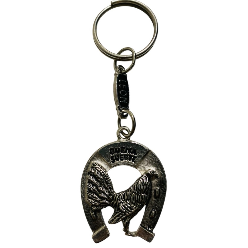 Rooster‎ Fight Western Cowboy Metal Keychain Llavero Vaquero Pelea Gallos New